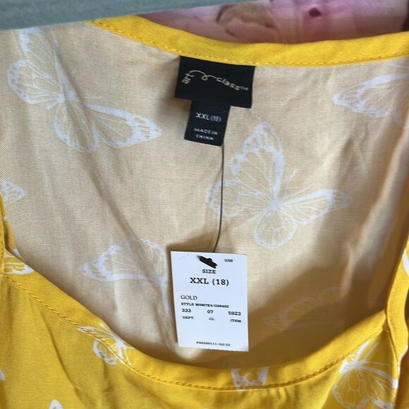 NWT GIRLS XXL 18 ART CLASS YELLOW BUTTERFLY STRAP SUN DRESS - Picture 7 of 12